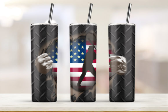 4th of July America 20oz Skinny Tumbler Graphics
