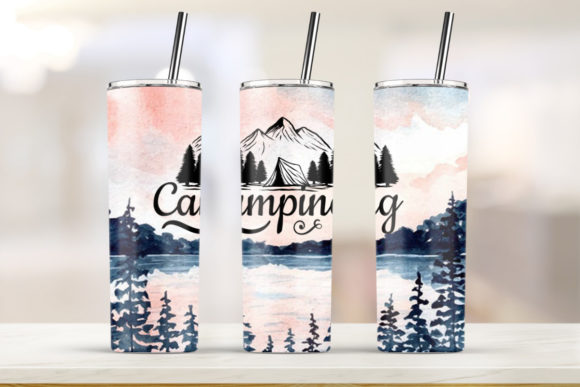 Camping Tumbler 20oz Skinny: Graphics & Print Templates