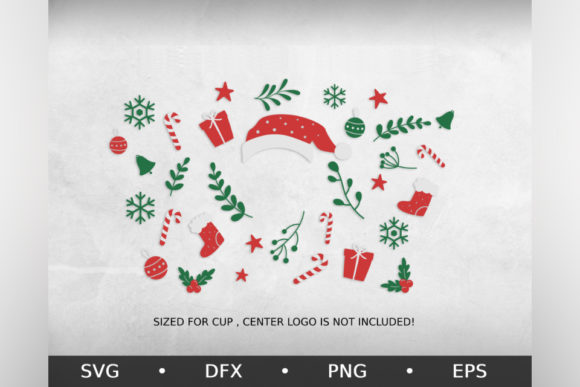 Christmas Santa Venti Cold Cup 24 Oz Graphics