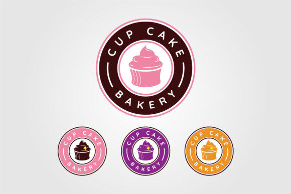 Cup Cake Bakery Logo Vector Illustration