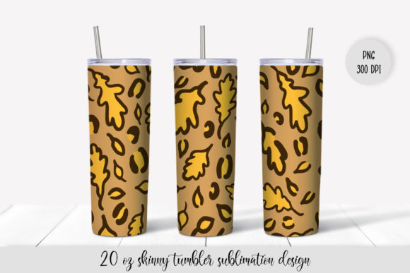 Fall Leaves Tumbler Sublimation Design