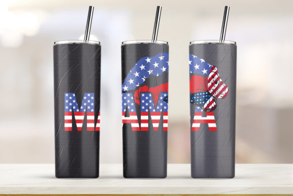 MAMA American Flag 20oz Skinny Tumbler