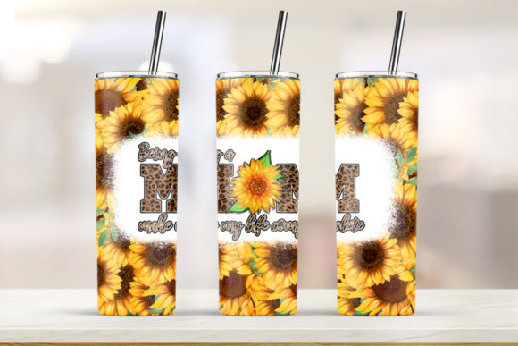 Mom Sunflower 20oz Skinny Tumbler Graphics