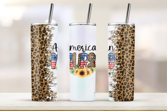 Nurse America Tumbler 20 Oz Skinny Graphics and Print Templates