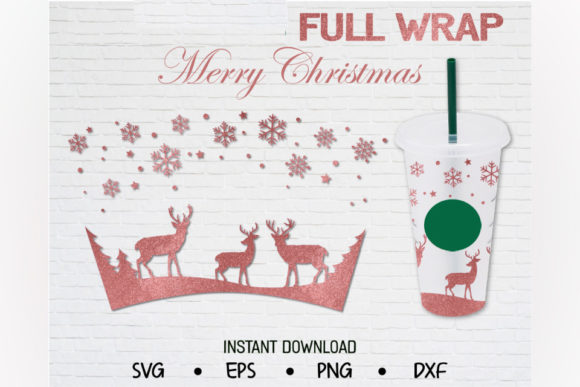 Reindeer Christmas, Venti Cold Cup 24 Oz
