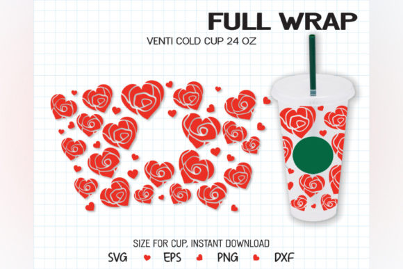 Rose Heart, Venti Cold Cup 24 Oz