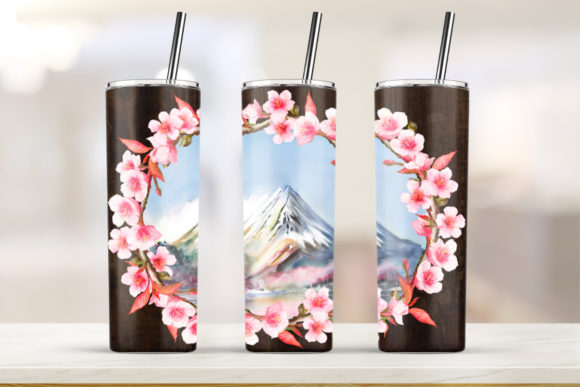 Sakura Wood 20oz Skinny Tumbler: Graphics for Print Templates