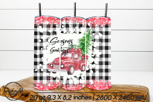 Seasons Greetings Tumbler Sublimation Graphics