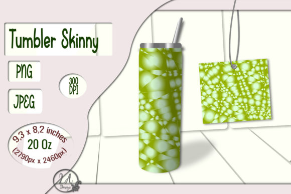Skinny Tumbler Yellow-Green 02 - 20 OZ Graphics and Print Templates