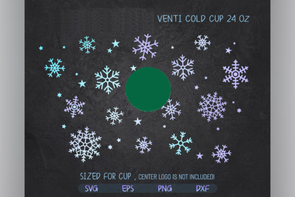 Snow Christmas, Venti Cold Cup 24 Oz Graphics