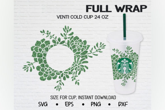 Succulent Cactus, Venti Cold Cup 24 Oz Graphics