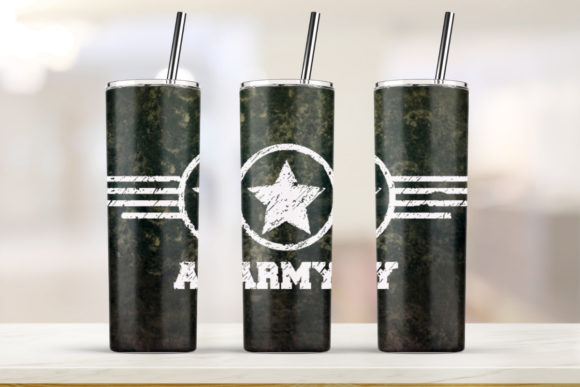 Tumbler 20oz Skinny Army