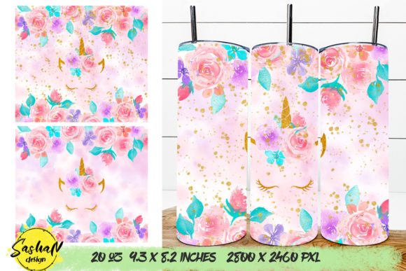 Unicorn Tumbler Sublimation Design Png: Graphics for Print Templates