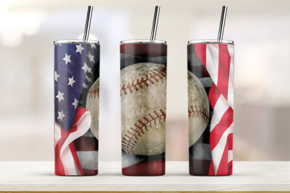 USA Baseball 20oz Skinny Tumbler Graphics and Print Templates