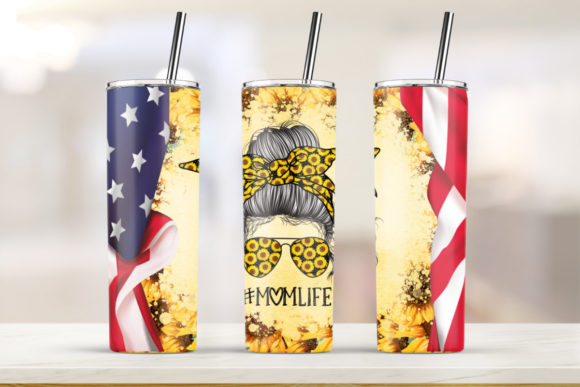 USA MOM Life 20oz Skinny Tumbler