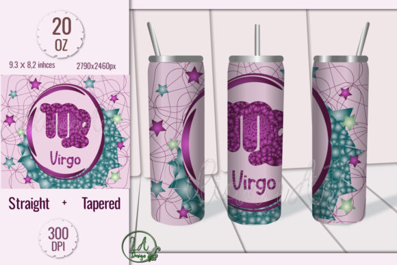 Virgo. Skinny Tumbler Wrap Design