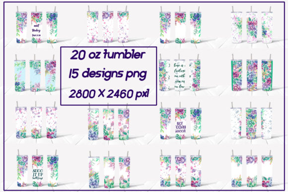 Watercolor Succulents Tumbler Design