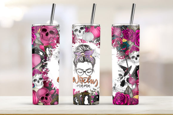 Witchy Mama Halloween 20oz Tumbler Graphics and Print Templates